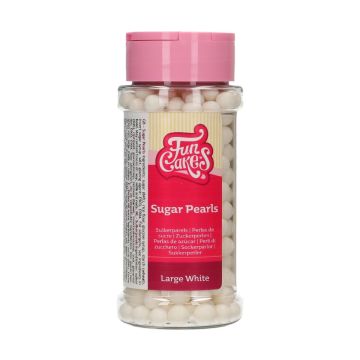 Sugar sprinkles - FunCakes - Pearls, Large White, 70 g