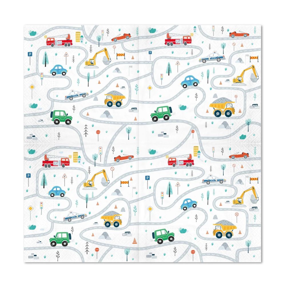 Paper napkins - Cars, 16.5 cm, 10 pcs.