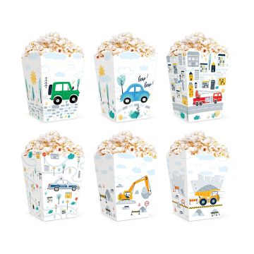 Popcorn boxes - Cars, 6 pcs.