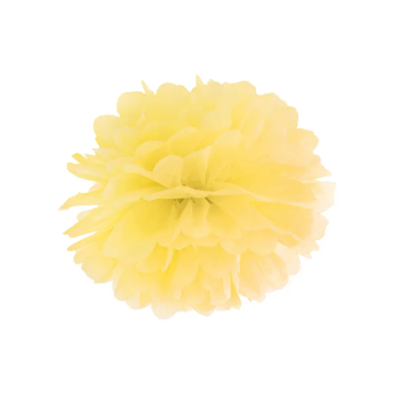 Pompon bibułowy - PartyDeco - żółty, 25 cm