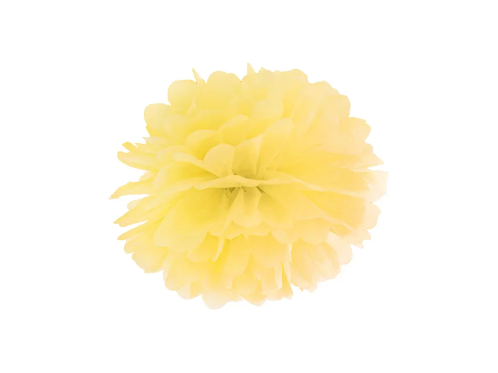 Pompon bibułowy - PartyDeco - żółty, 25 cm