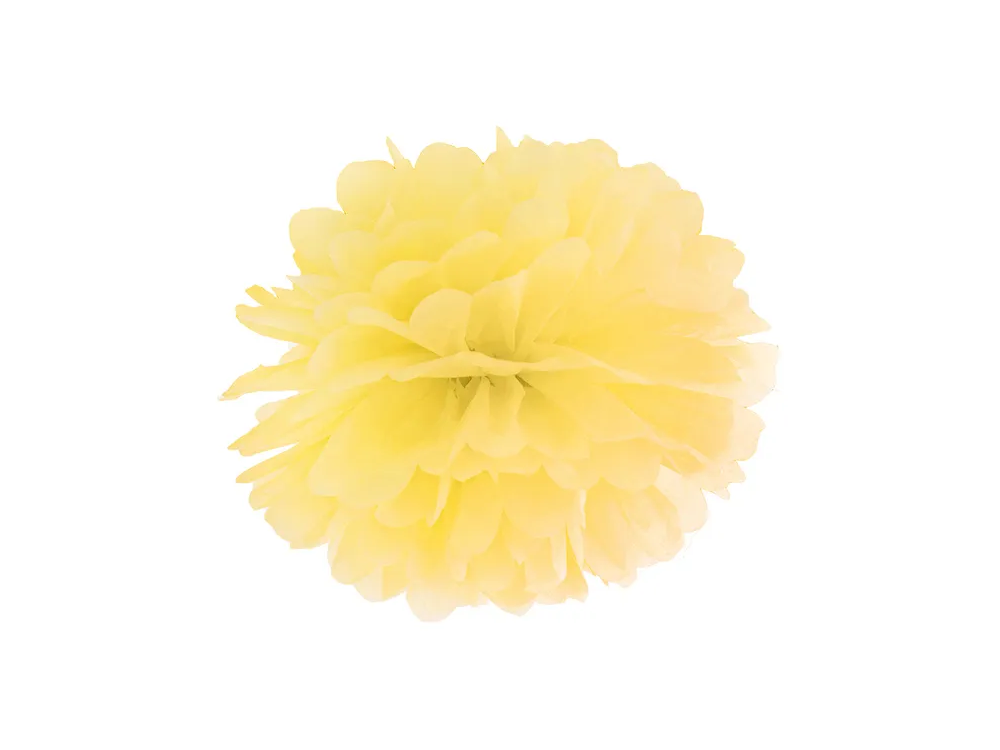Tissue paper decoration - PartyDeco - Pompom, yellow, 25 cm