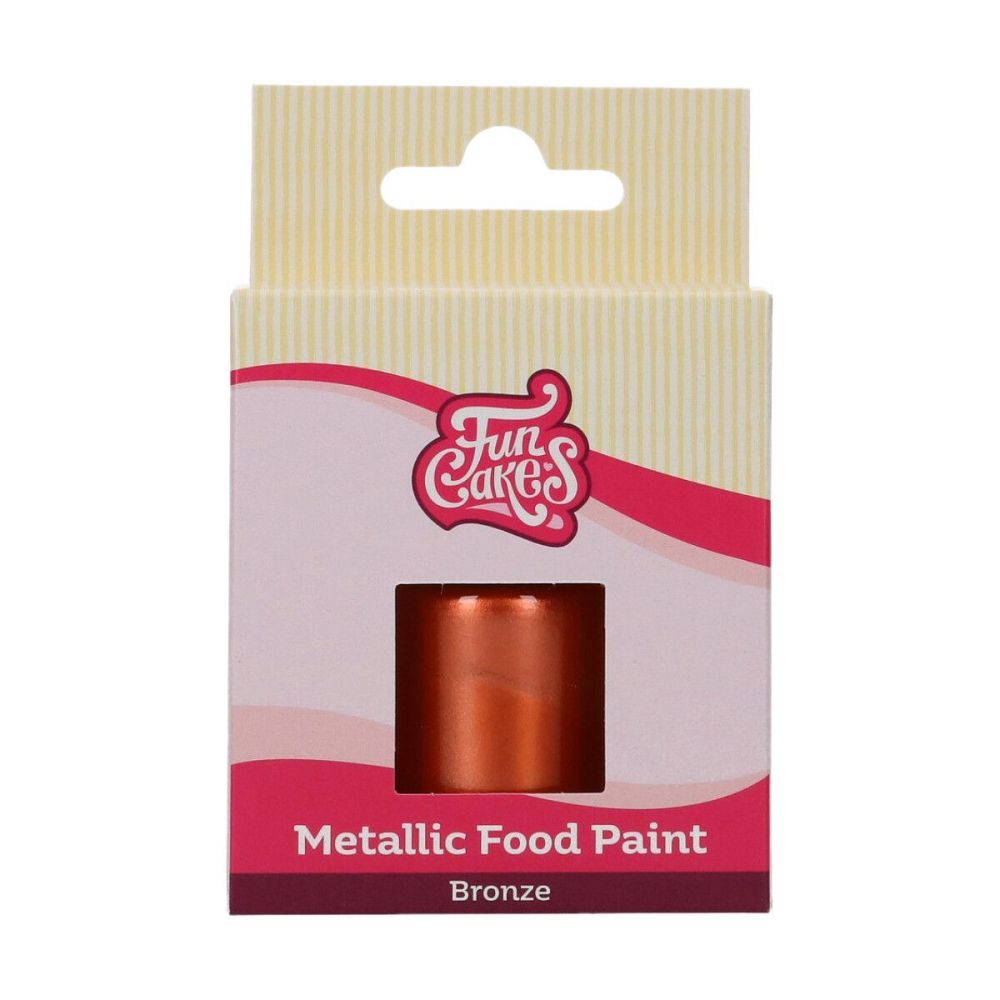 Farba spożywcza metaliczna - FunCakes - brązowa, 30 ml