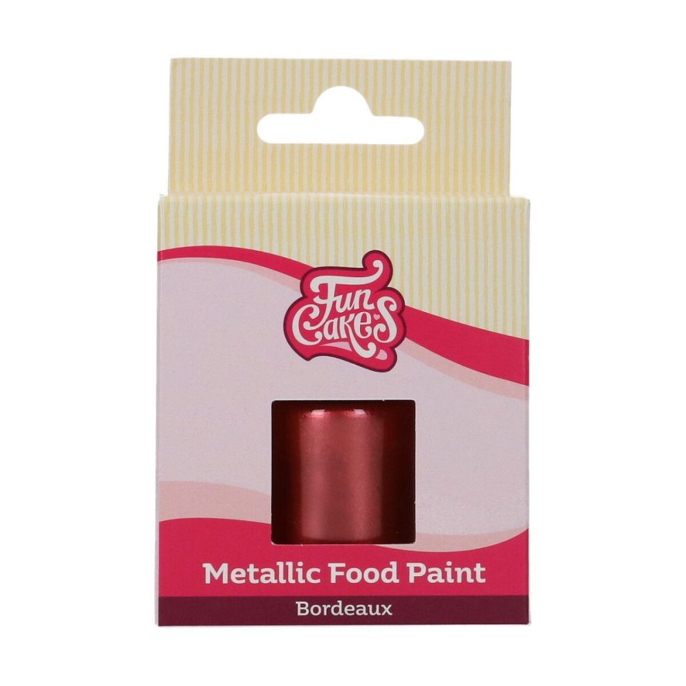 Farba spożywcza metaliczna - FunCakes - bordowa, 30 ml