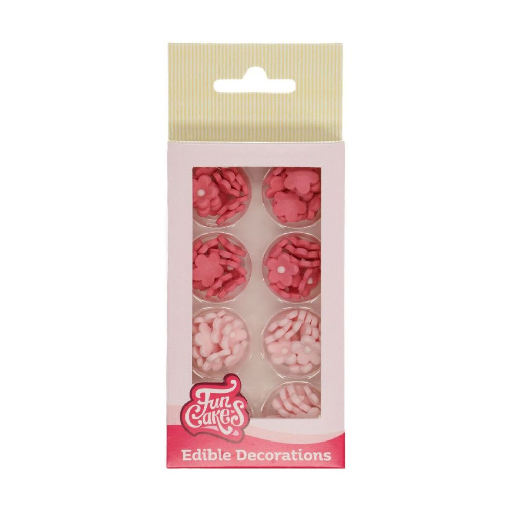Sugar decorations - FunCakes - Pink Blossoms Set, 64 pcs.