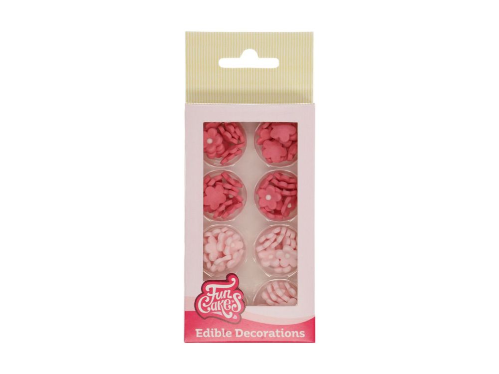 Sugar decorations - FunCakes - Pink Blossoms Set, 64 pcs.