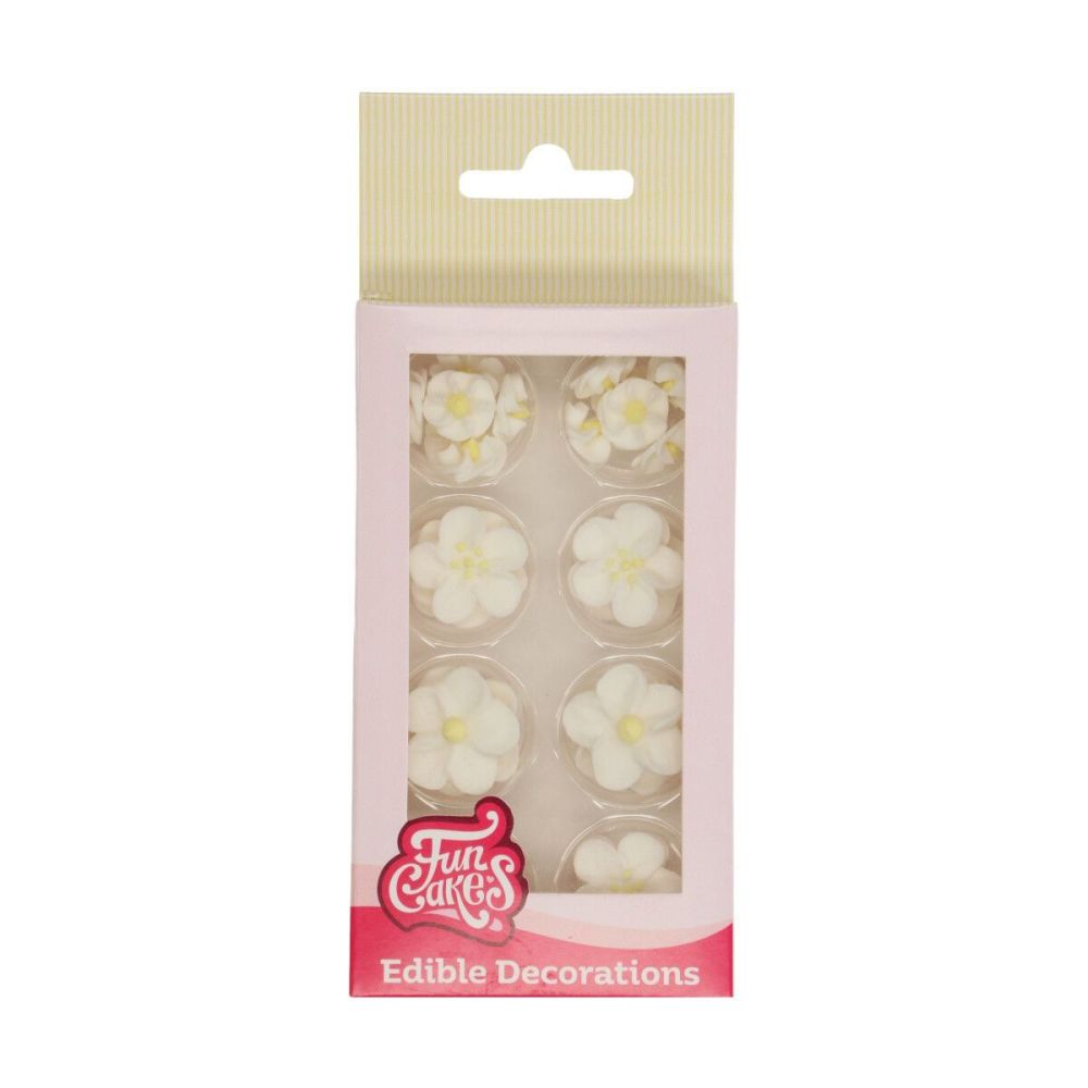 Sugar decorations - FunCakes - Blossoms, white mix, 32 pcs.