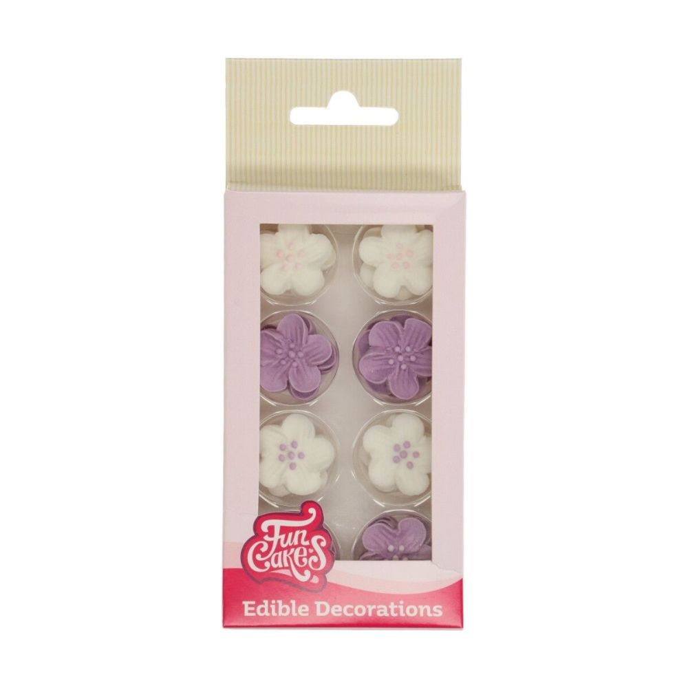 Sugar decorations - FunCakes - Flower, purple mix, 24 pcs.
