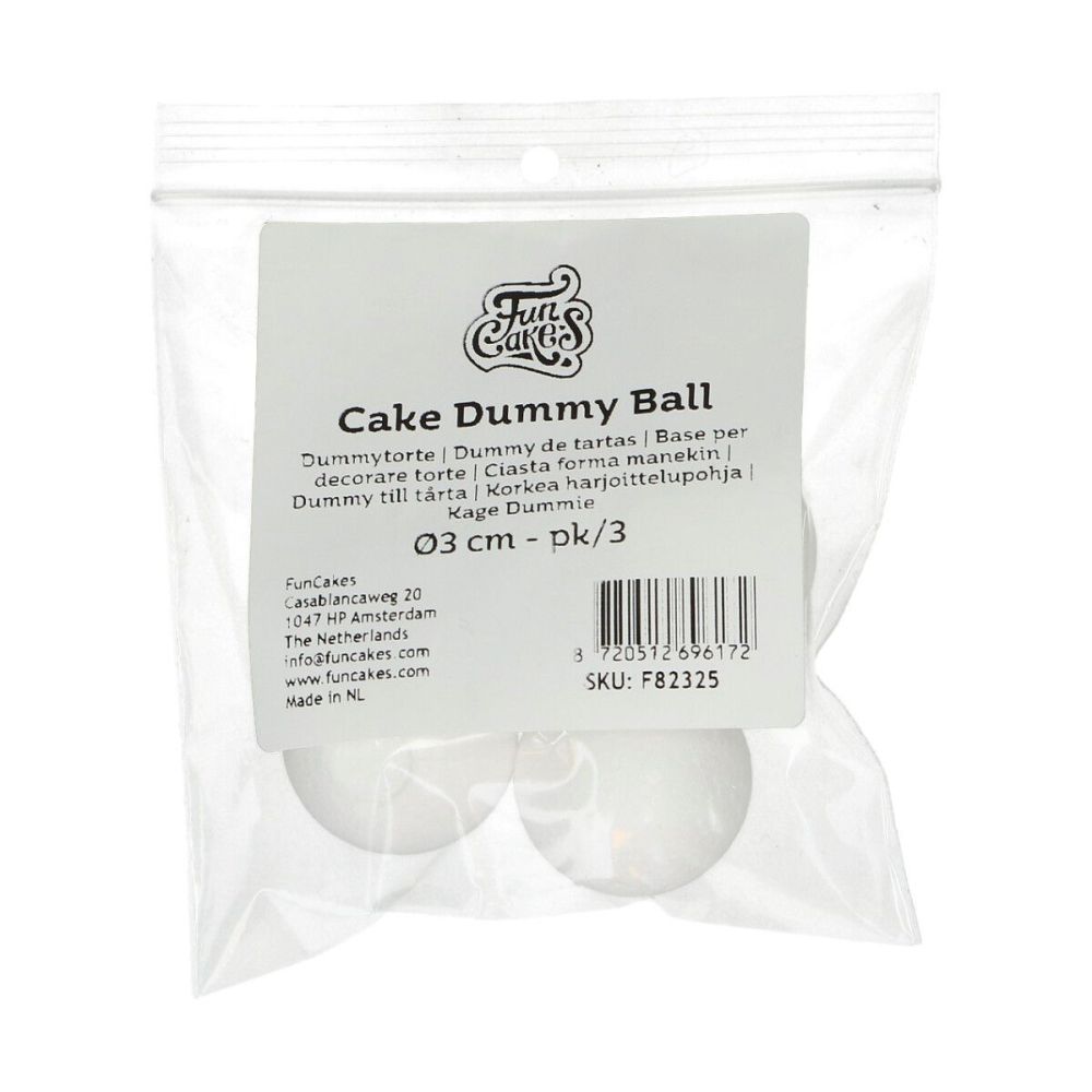 Cake Dummy Ball - FunCakes - 3 cm, 3 pcs.