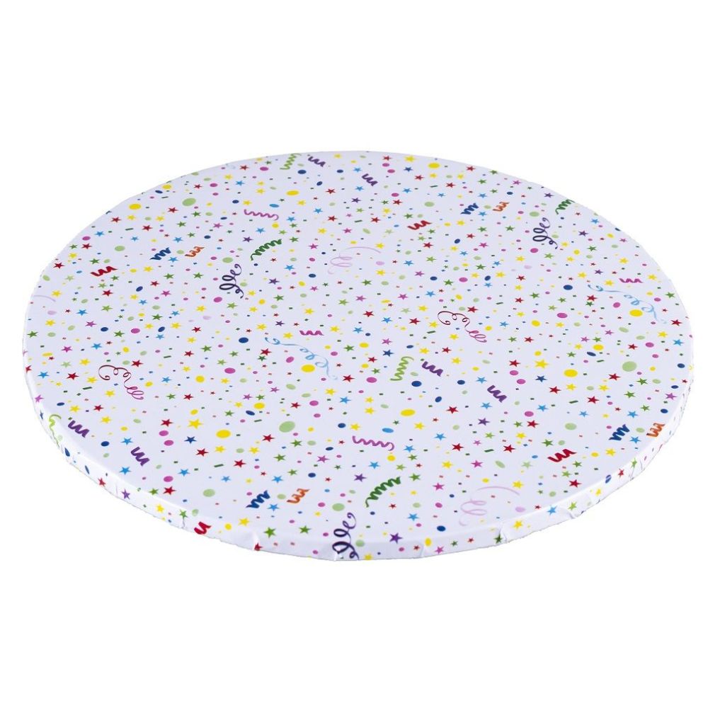 Podkład pod tort okrągły - gruby, confetti, 25 cm