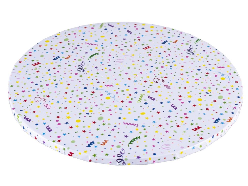Podkład pod tort okrągły - gruby, confetti, 25 cm