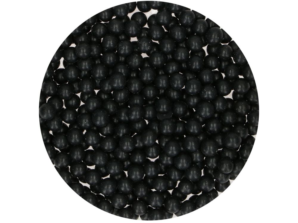 Sugar sprinkles - FunCakes - Pearls, Large Black, 80 g