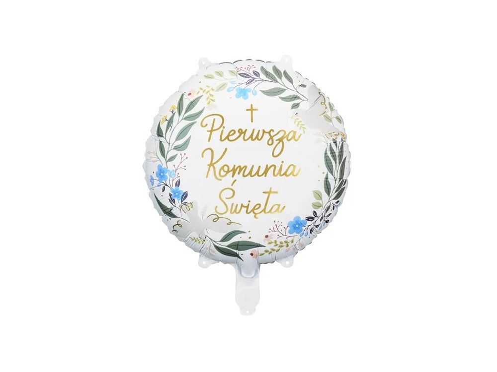 Foil balloon, First Holy Communion - PartyDeco - round, 35 cm
