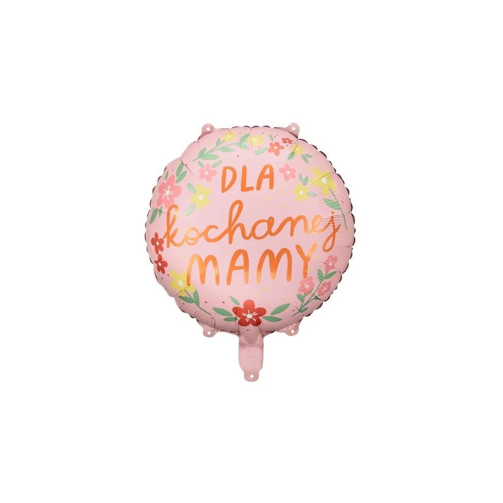 Balon foliowy, Dla Kochanej Mamy - PartyDeco - okrągły, 35 cm
