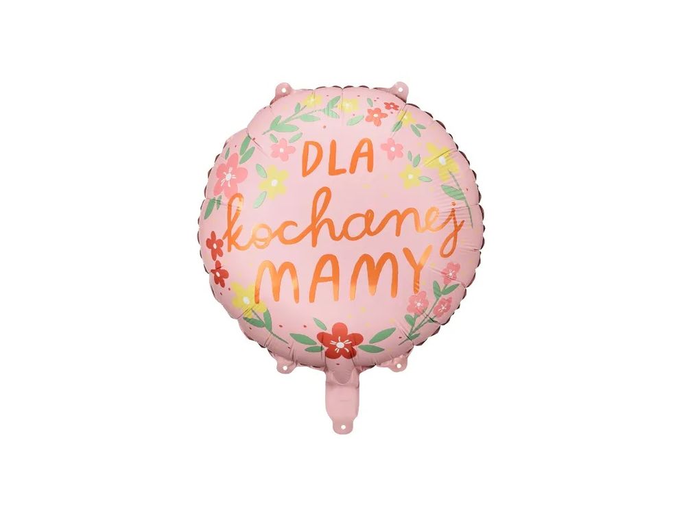 Balon foliowy, Dla Kochanej Mamy - PartyDeco - okrągły, 35 cm