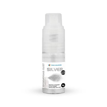 Metallic glitter spray with pump - Food Colors - silver, 5 g