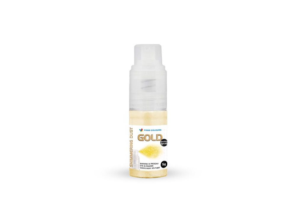 Pyłek metaliczny w sprayu z pompką - Food Colours - złoty, 5 g