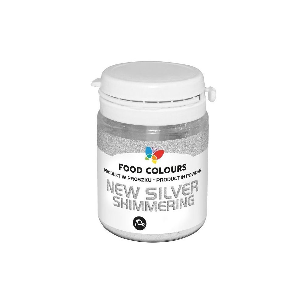 Glitter for decoration - Food Colors - silver, 6 g
