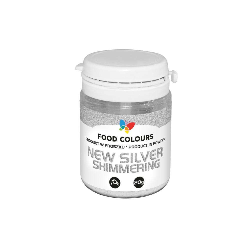 Glitter for decoration - Food Colors - silver, 20 g