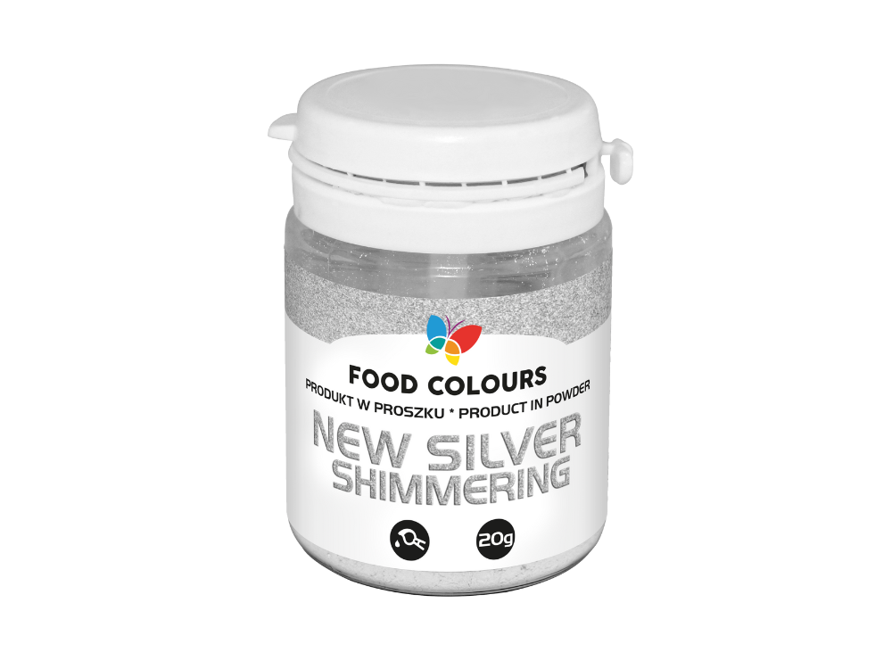 Glitter for decoration - Food Colors - silver, 20 g
