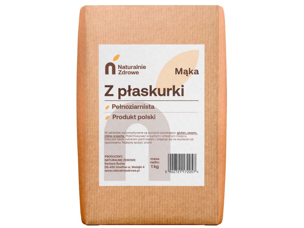 Mąka z Płaskurki - Naturalnie Zdrowe - pełnoziarnista, typ 2000, 1 kg