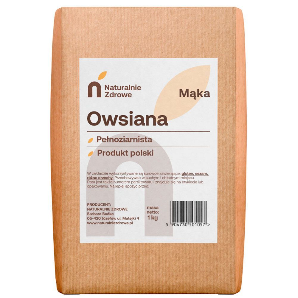 Mąka Owsiana - Naturalnie Zdrowe - pełnoziarnista, 1 kg