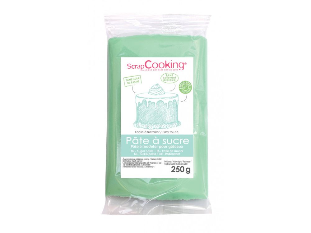 Masa cukrowa - ScrapCooking - blady zielony, 250 g