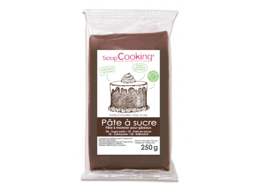 Masa cukrowa - ScrapCooking - brązowa, 250 g