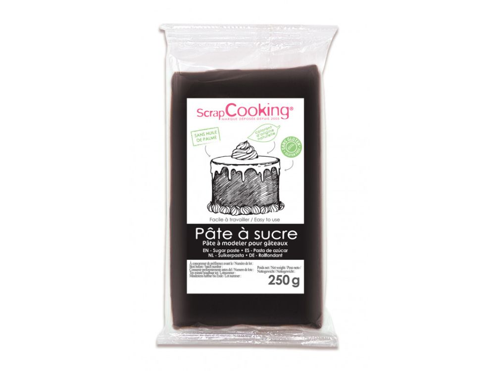 Masa cukrowa - ScrapCooking - czarna, 250 g