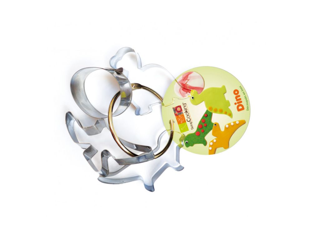 Zestaw foremek, wykrawaczy do ciastek - ScrapCooking - Dinosaur, 4 szt.