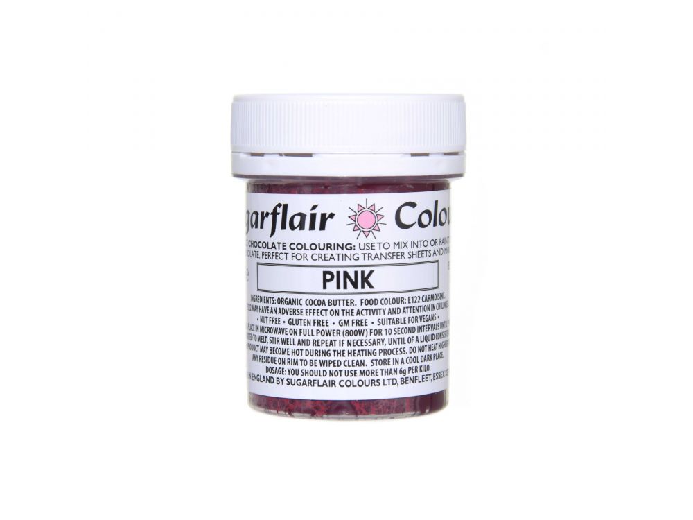 Barwnik do czekolady - Sugarflair - Pink, 35 g