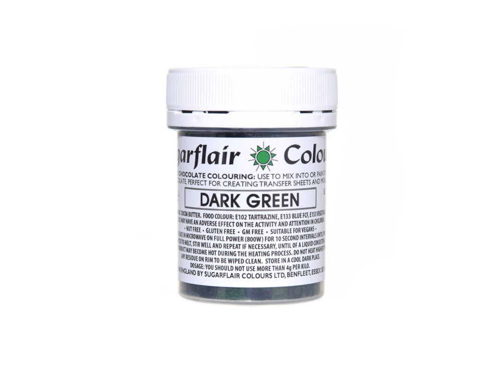 Barwnik do czekolady - Sugarflair - Dark Green, 35 g