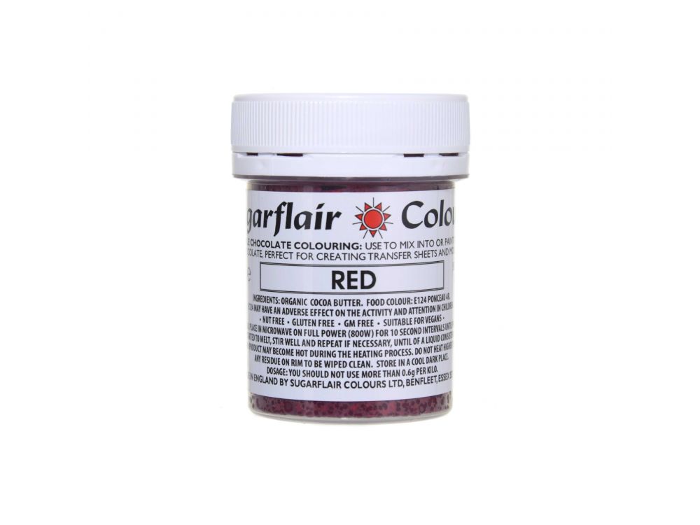 Chocolate dye - Sugarflair - Red, 35 g
