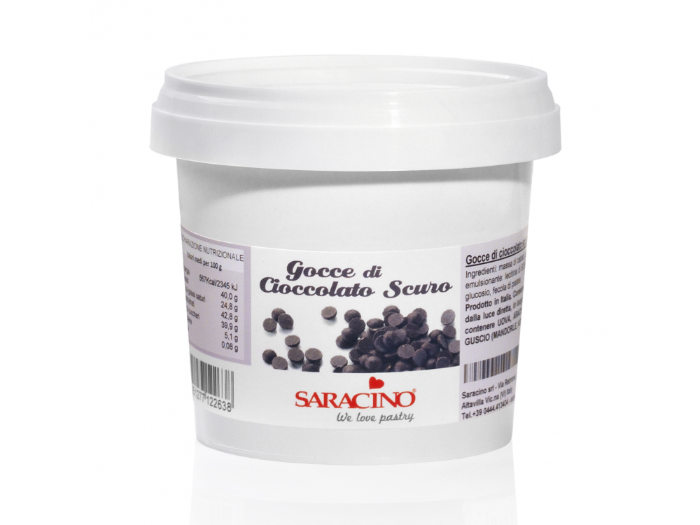 Chocolate pastilles - Saracino - dark chocolate, 250 g
