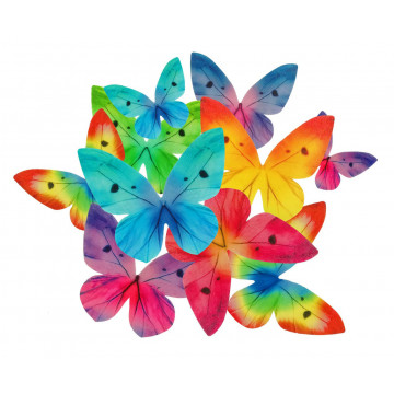 Wafer butterflies - Rose Decor - 3D, mix, 87 pcs.