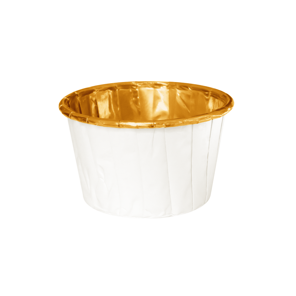 Muffin cases - white and gold, 50 x 40 mm, 50 pcs.
