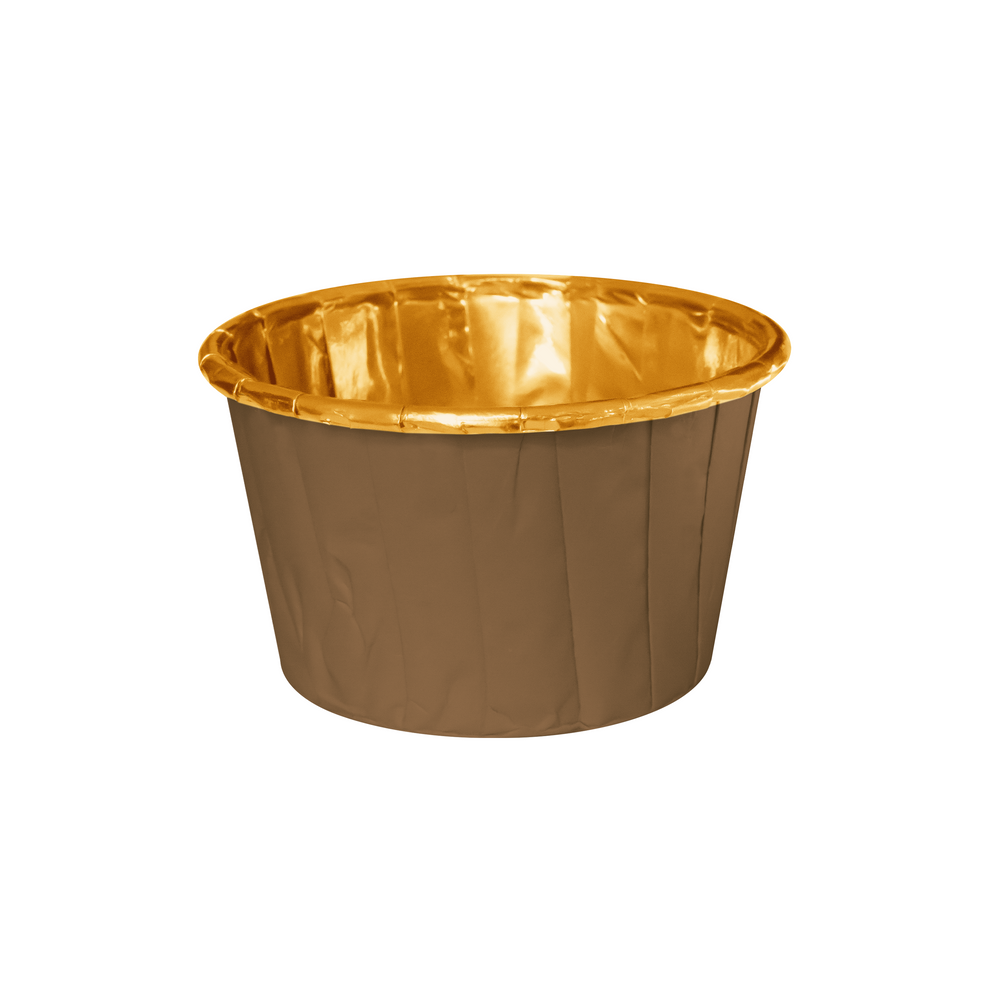 Muffin cases - brown and gold, 50 x 40 mm, 50 pcs.