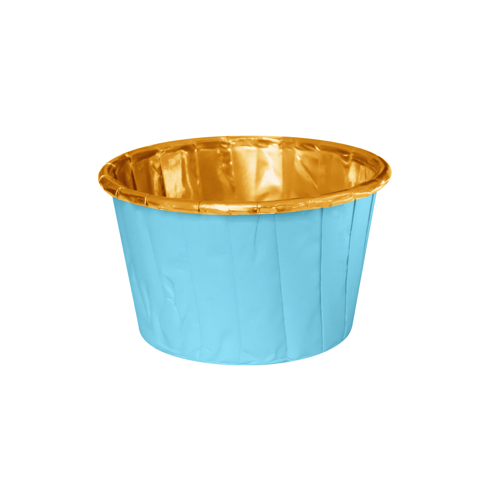 Papilotki na muffinki - niebiesko-złote, 50 x 40 mm, 50 szt.