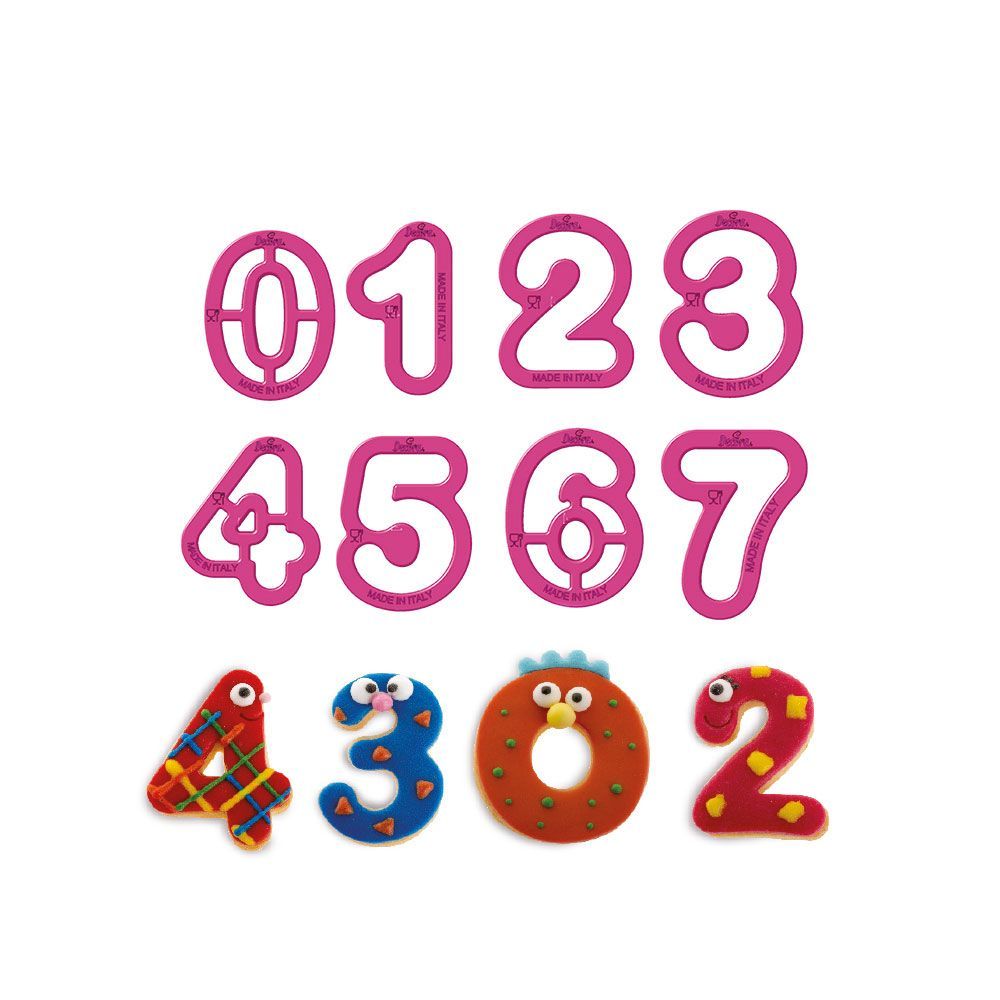 Set of cookie cutters - Decora - numbers, small, 9 pcs.