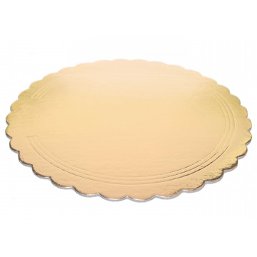 Corrugated cake board - gold and black, 26 cm