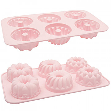 Silicone mold for cupcakes - Rico Design - 3 shapes, 6 pcs