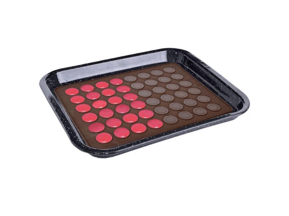 Silicone mat for macaroons - brown, 29,5 x 39,5 cm
