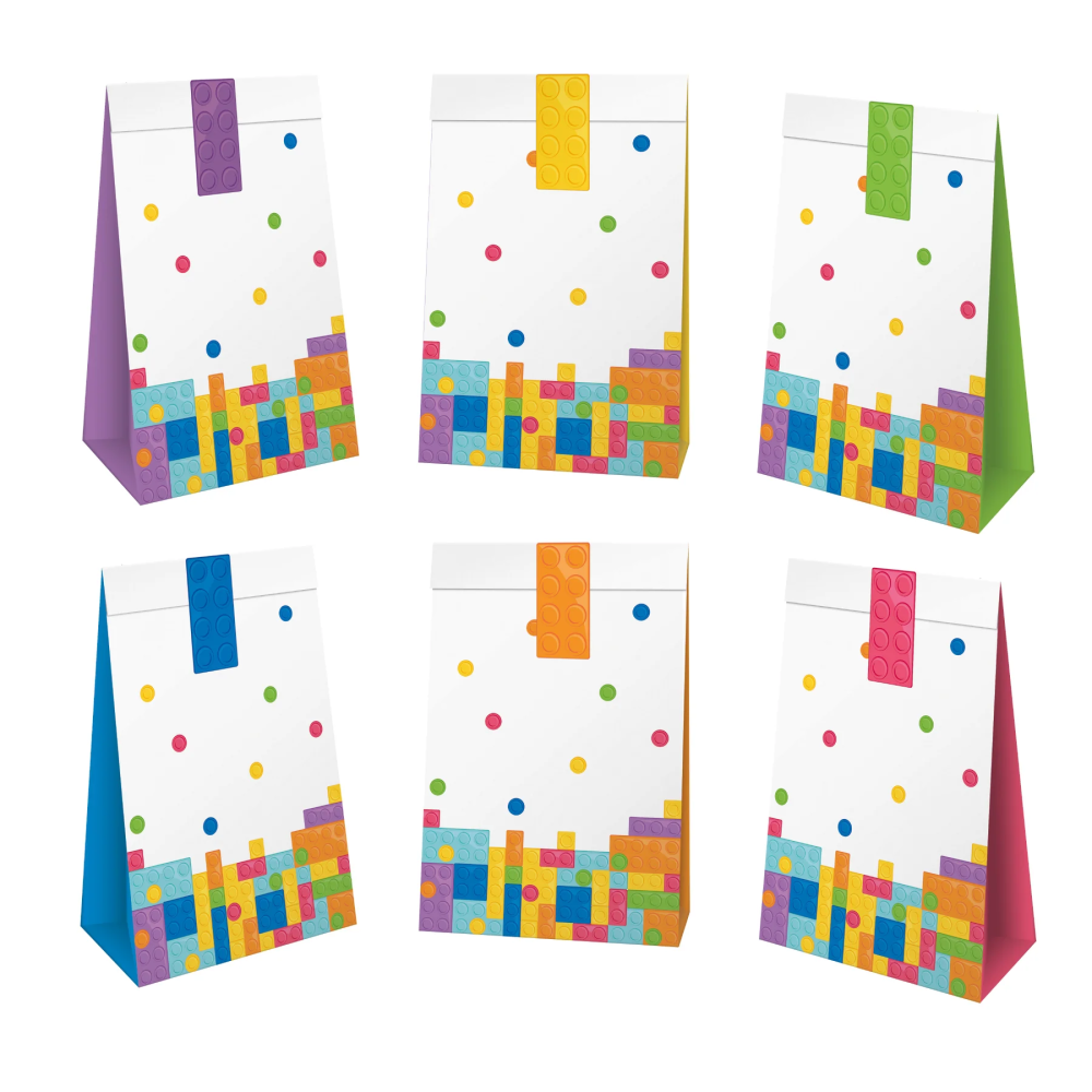 Paper bags for sweets - Bricks, 6 pcs.