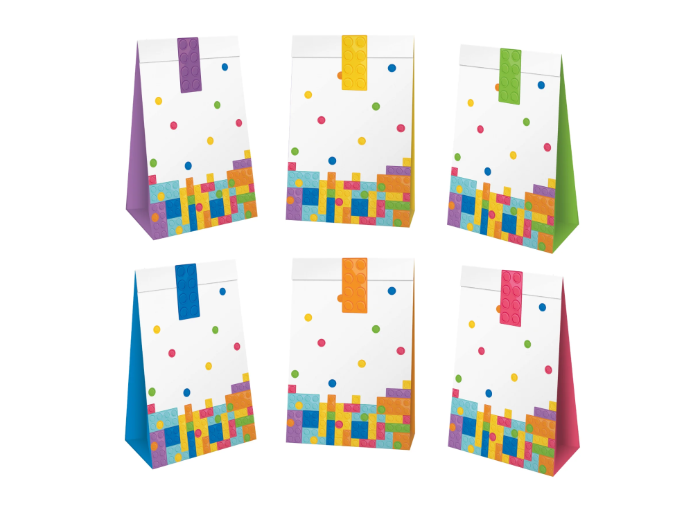 Paper bags for sweets - Bricks, 6 pcs.