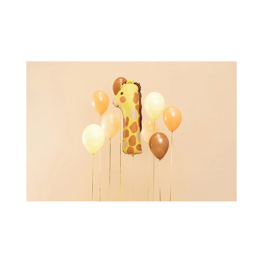 Balon foliowy - PartyDeco -  Żyrafa, cyfra 1, 31 x 82 cm