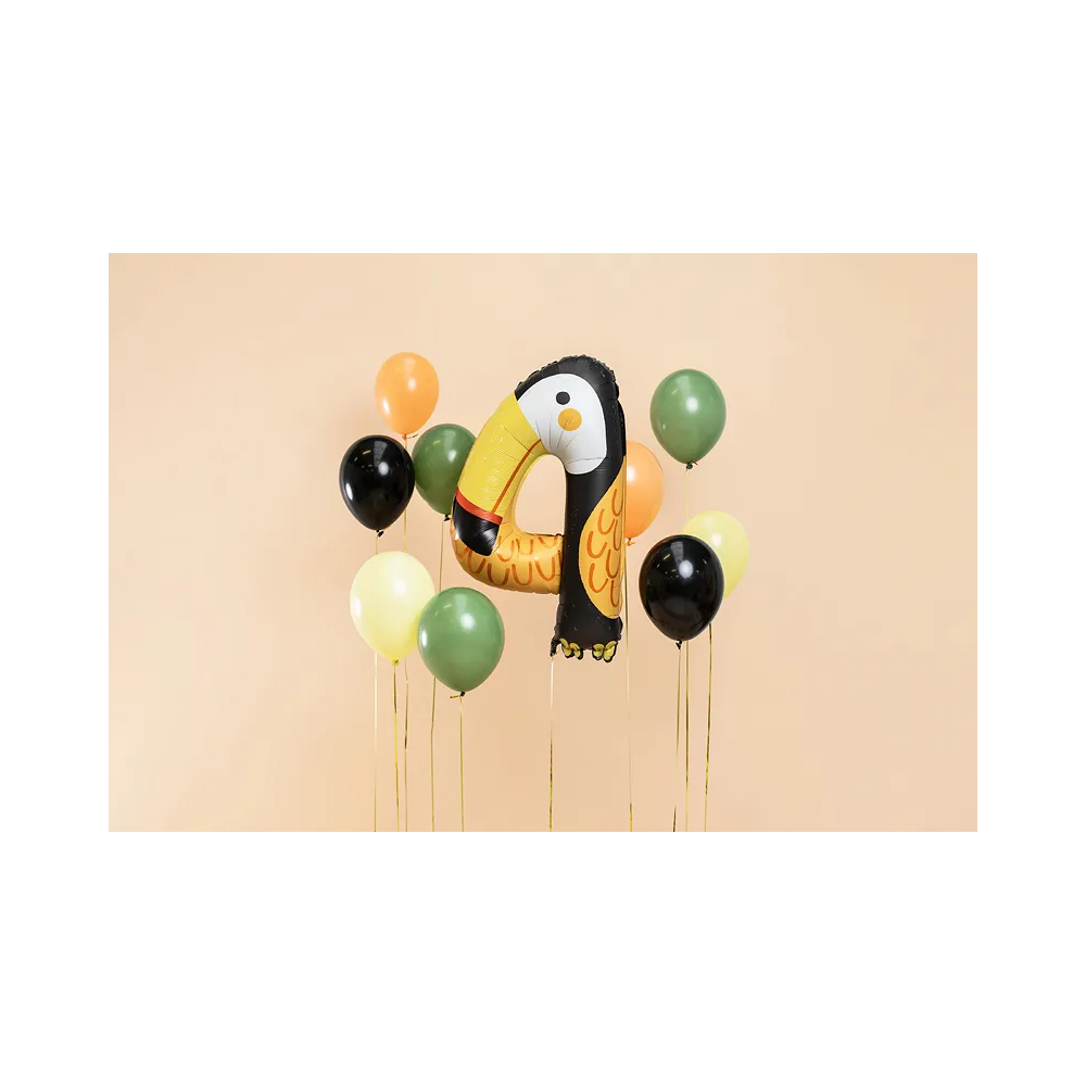 Balon foliowy - PartyDeco -  Tukan, cyfra 4, 47 x 80 cm