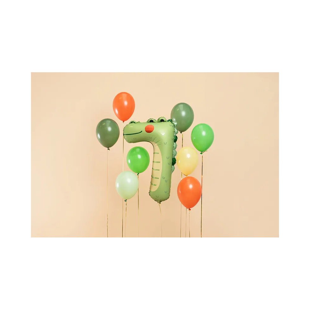 Foil balloon - PartyDeco - Crocodile, number 7, 49 x 73 cm
