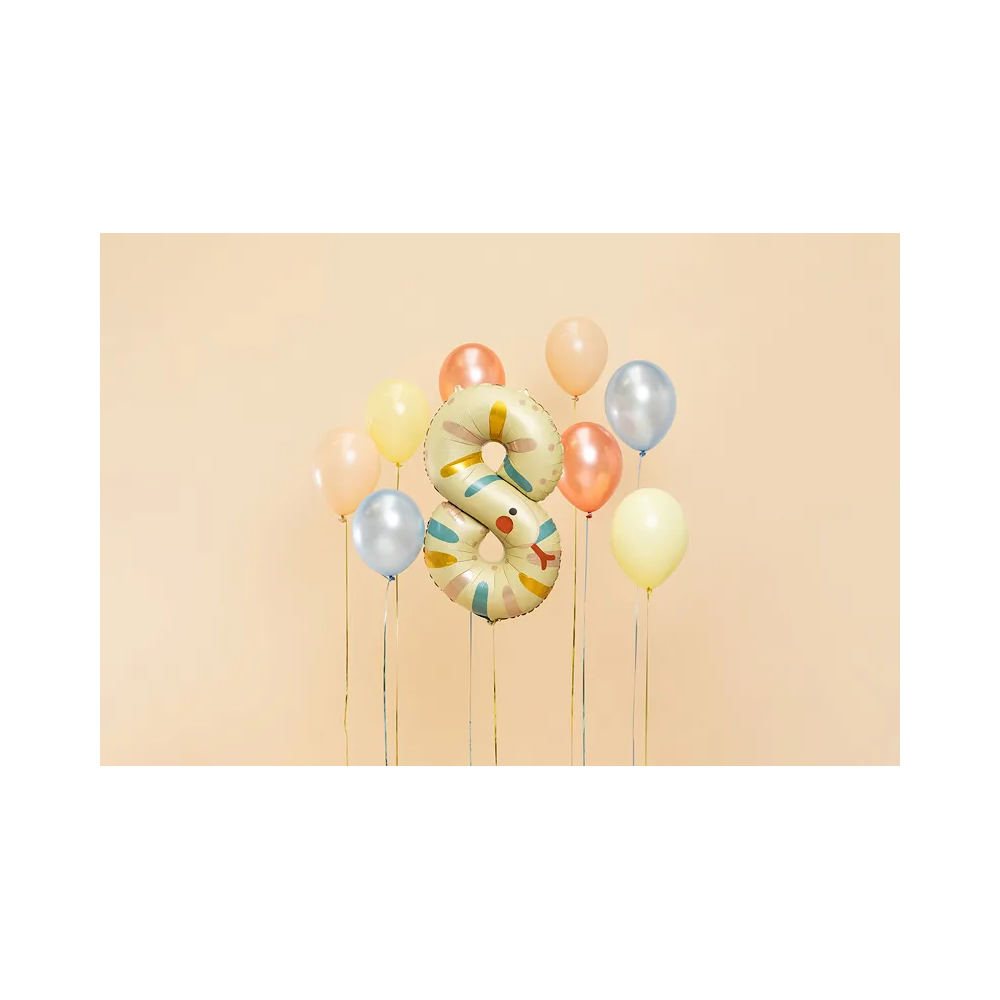 Balon foliowy - PartyDeco -  Wąż, cyfra 8, 43 x 72 cm