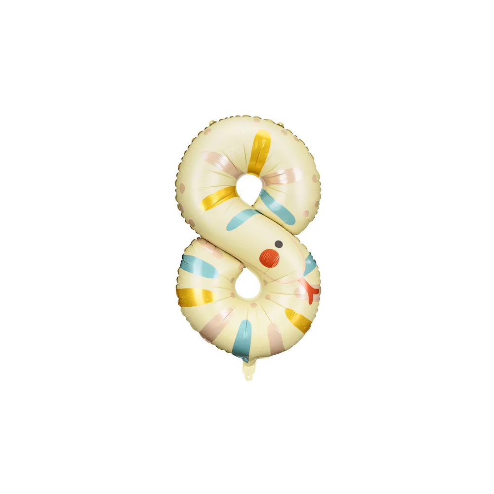 Balon foliowy - PartyDeco -  Wąż, cyfra 8, 43 x 72 cm