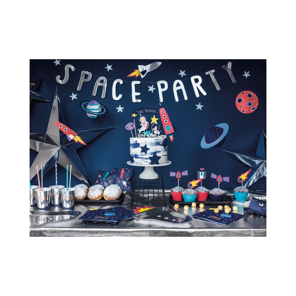 Cake toppers - PartyDeco - space, 7 pcs.